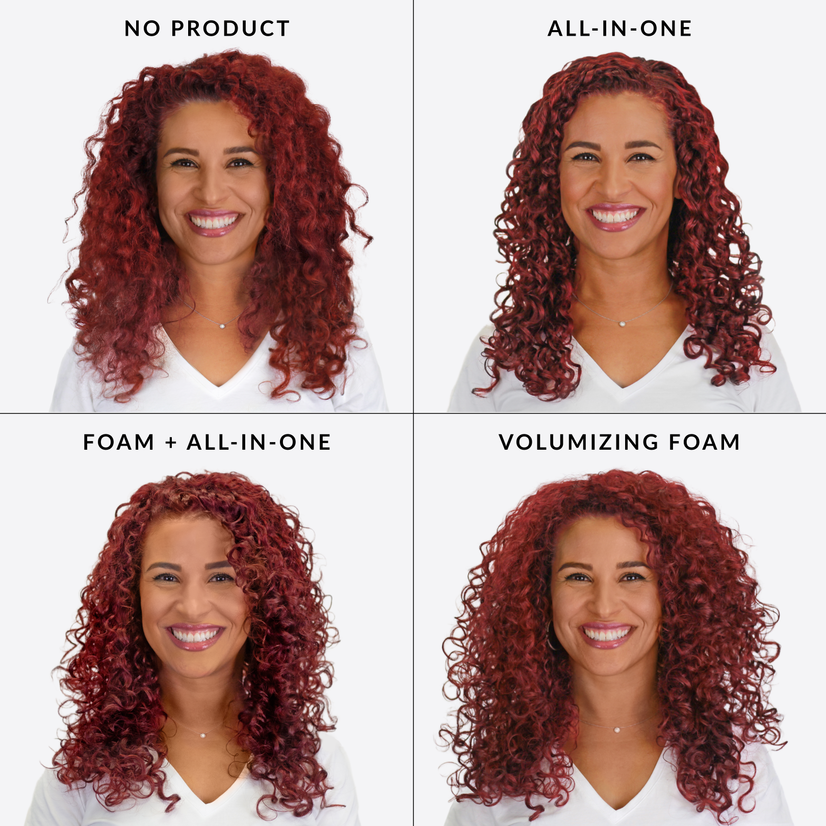 Sahar quadrant image with no product, all in one, foam and all in one, volumizing foam new product lus brands